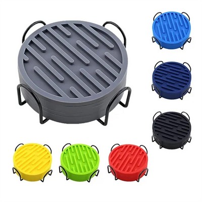 Silicone Coasters With Holder Set Of 6