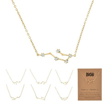 14K Gold Plated Astrology Constellation Zodiac Necklace