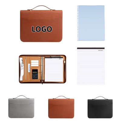 Zippered Leather Folder