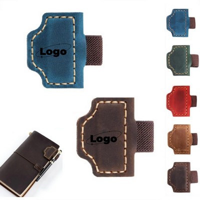 Leather Magnetic Bookmark and Pen Holder