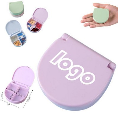 New D-Shaped Four-Compartment Moisture-Proof Pill Box