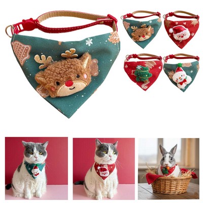Christmas Pet Triangle Scarf Collar