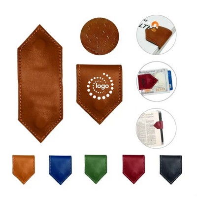 Portable PU Leather Magnetic Bookmark