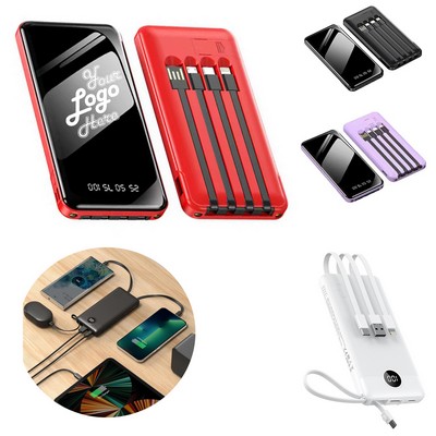 Portable Charger 4 Built-in Cables 10000mAh
