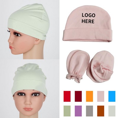 Two-Layered Cotton Scratch-Resistant Baby Hat Set