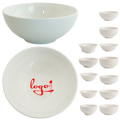 4.5" Pure White Ceramic Bowls For Dinner Soup Sauce Dessert