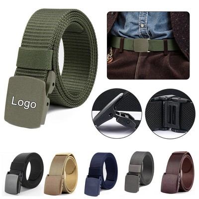 Nylon Casua Military Tactical Belt for Men with Nickel Free Plastic Buckle