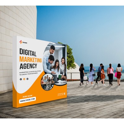 10' x 8' Fabric Pop Up Straight Display Package (With LED light)