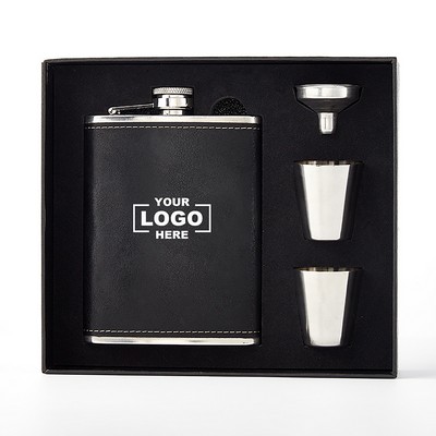 8 OZ Stainless Steel Wine Flask Set