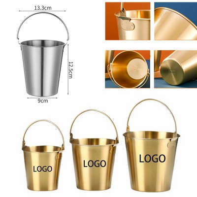 Durable 1-Liter Stainless Steel Bucket with Handle