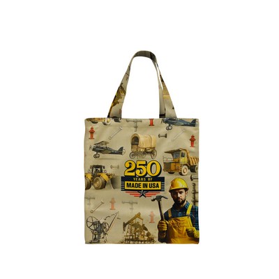 USA Union Made Full Bleed Printed Handle Pocket T Bottom Tote