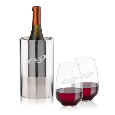 Catania Wine Cooler & Oldham Stemless Wine Set