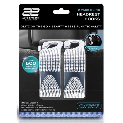 Bling 2 Pack Headrest Hooks