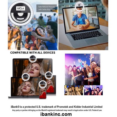 iBank ® Clip On Ring Light for Laptop, Dimmable with 3 Light Modes