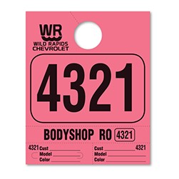 Custom Pink Heavy Brite™ Premium Service Dispatch Number Tag