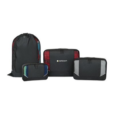 American Tourister® Zoom Turbo Recycled rPET 4 Piece Packing Cube Set - Black