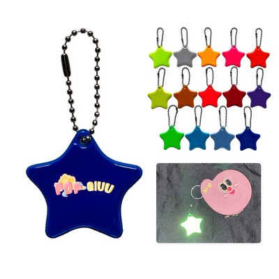 PVC Reflective Safety Star Keychain