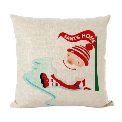 Cotton Linen Throw Pillow Cover with Digital Printing