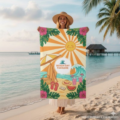 22" x 42" Sublimated Beach Towel (360 GSM)