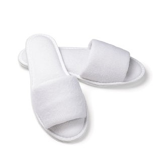 OSFA Unisex Open Toe Terry Slippers w/EVA Sole