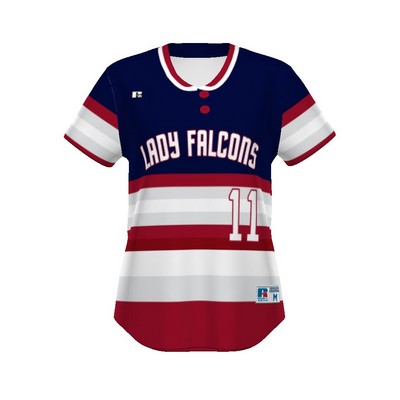 Russell® Ladies FreeStyle Sublimated Two-Button Performance Mesh Softball Jersey