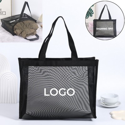 Large-Capacity Nylon Mesh Tote Shopping Bag