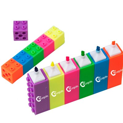 Building Blocks Mini Highlighter Pen Supplies Stationery