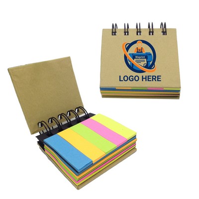 Coil Sticky Notebook With Color Memo Pads