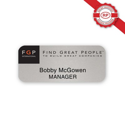 USA Made Eco-Friendly Sublimated Aluminum Badges (1.25" x 3.00") - Logo Only