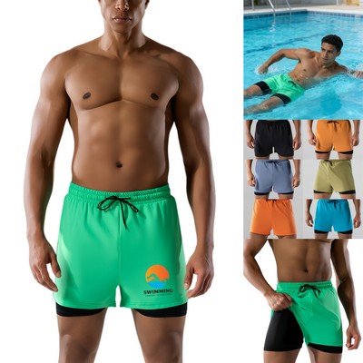 Men's Swim Trunks with Compression Liner