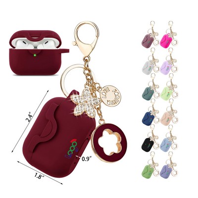 Silicone Protective Case Cover with Bling Keychain