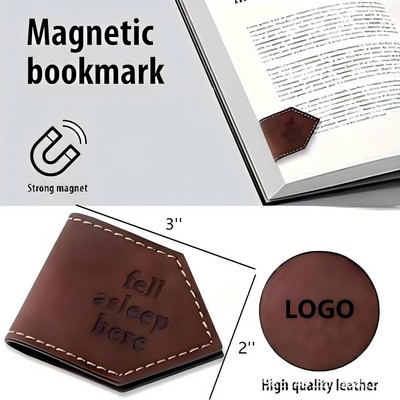 Elegant Vintage Magnetic Faux Leather Bookmark