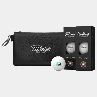 Titleist® Pro V1 6-Golf Ball with Valuables Stock Pouch