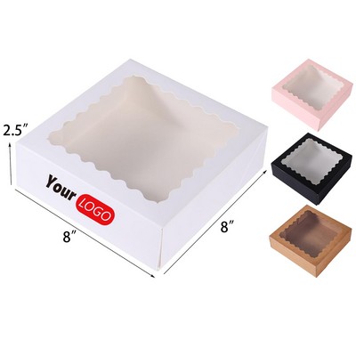 Scalloped Window White Pastry Box