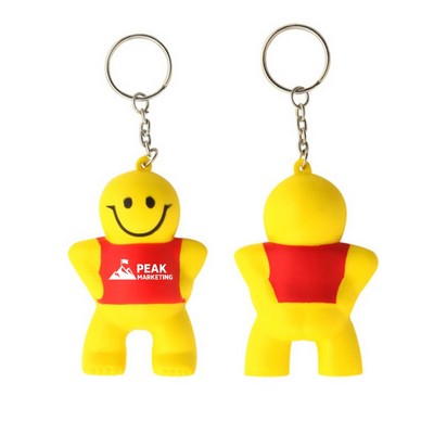 PU Smile Face Stress Ball Keychain