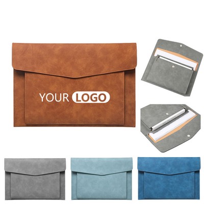 PU Leather Portfolio Folder Double Compartment