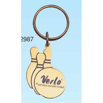Brass Bowling Key Ring