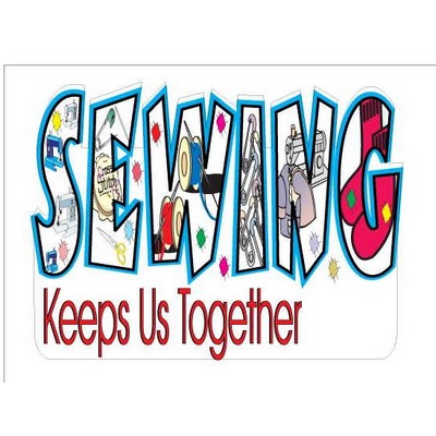 Sewing Slogan Rectangle Badge w/ Bar Pin (2"x3")
