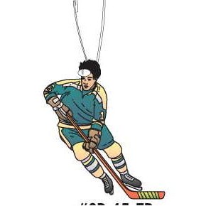 Hockey Player Zipper Pull