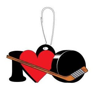 I Love Hockey Zipper Pull