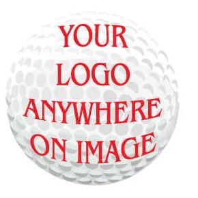 Golf Ball Promotional Magnet w/ Strip Magnet (3 Square Inch)