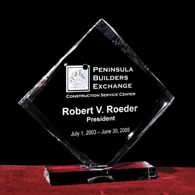 Crystal Diamond Plaque w/Custom Etching (8 1/4")