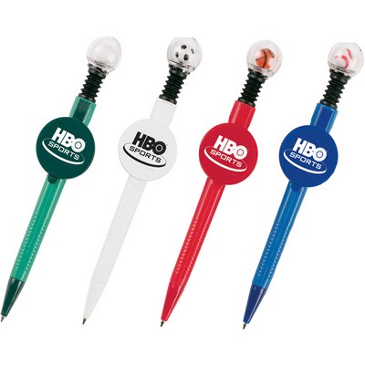Ballpoint Pen With Delightful Sports Ball - Sports Promotions