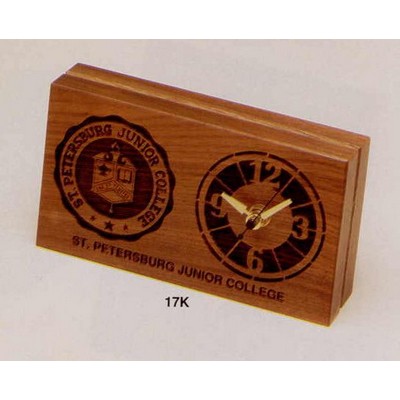 4"x7" Walnut Traditional Desk Clock (17k)