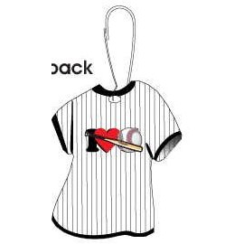 I Love Baseball w/ Bat T-Shirt Zipper Pull
