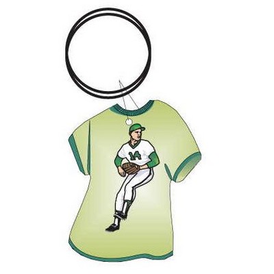 Baseball Player Gift T-Shirt Key Chain w/Clear Mirrored Back (4 Square Inch)
