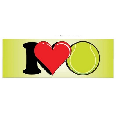 I Love Tennis Panoramic Metal Photo Magnet (1 5/8"x4 5/8")