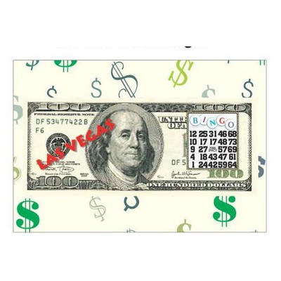 Las Vegas Bingo $100 Bill Rectangle Metal Photo Magnet (2"x3")