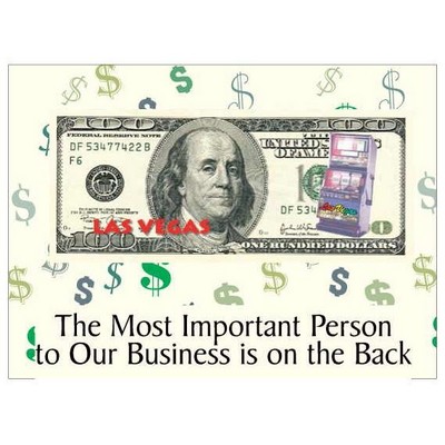 Vegas Slot Machine on $100 Bill Photo Hand Mirror (2"x3")