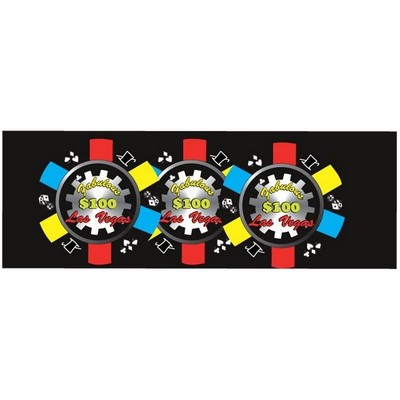 Las Vegas $100 Poker Chip Panoramic Metal Photo Magnet (1 5/8"x4 5/8")